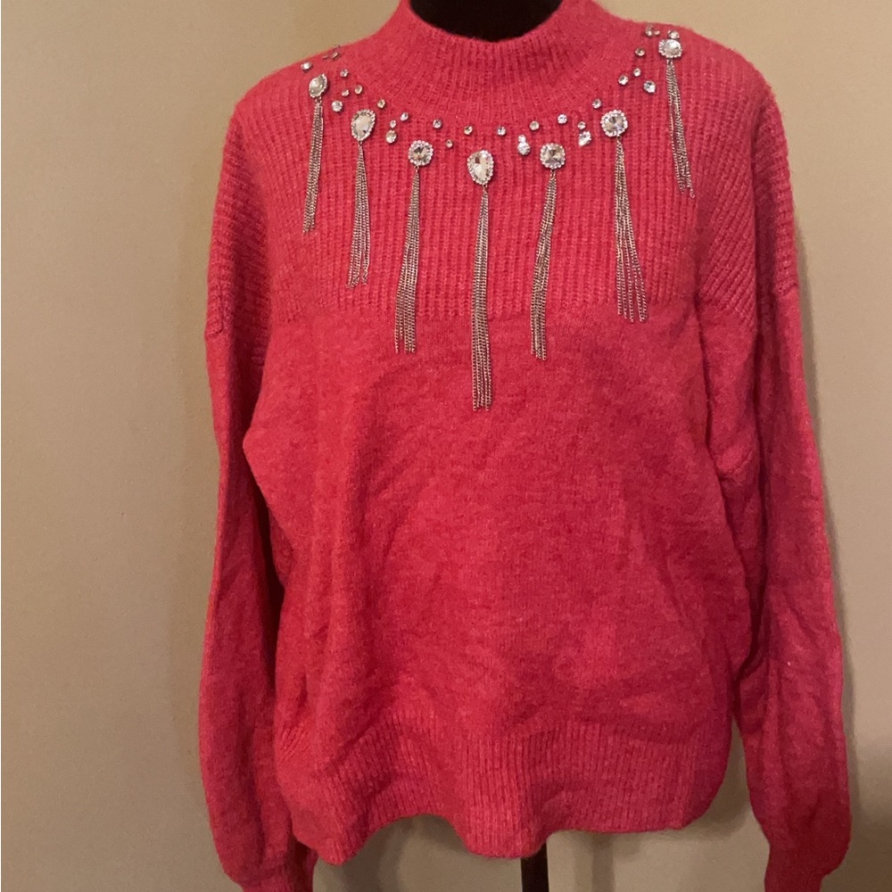 Calligraphie pink sweater